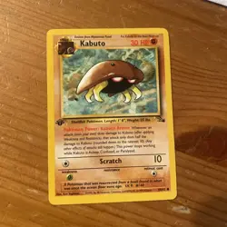 Pokemon TCG Kabuto king Fossil 1st Edition Common Card 50/62 Ken Sugimori - Image 1