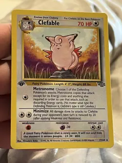 Pokemon TCG Clefable 17/64 Jungle 1st Edition Rare Card WOTC LP - Image 1