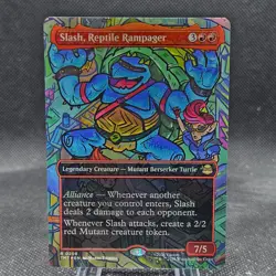 Slash, Reptile Rampager Borderless Foil Teenage Mutant Ninja Turtles TMNT MTG - Image 1