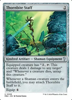 [1x] Thornbite Staff - White Border Near Mint, English Mystery Booster 2 MTG Mag - Image 1