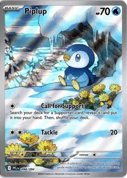 💦 Piplup 098/094 Me02: Phantasmal Flames Holo Pokemon TCG Water Pack Fresh 💧 - Image 1