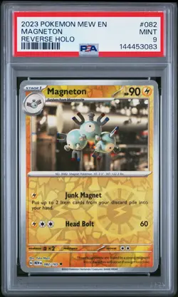 2023 POKEMON MEW EN-151 REVERSE HOLO #082 MAGNETON PSA 9 - Image 1