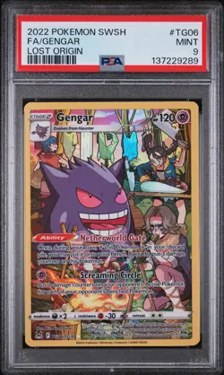 2022 POKEMON SWORD & SHIELD LOST ORIGIN #TG06 FULL ART/GENGAR PSA 9 - Image 1