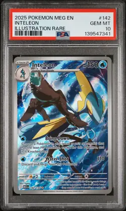 2025 POKEMON MEG EN-MEGA EVOLUTION ILLUSTRATION RARE #142 INTELEON PSA 10 - Image 1