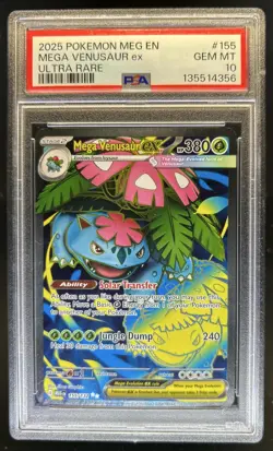2025 Pokemon Mega Evolution Venusaur ex Ultra Rare #155/132 PSA 10 - Image 1