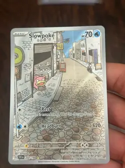 Pokemon TCG Slowpoke Scarlet & Violet Base Set Holo IR 204/198 PRINT LINE - Image 2