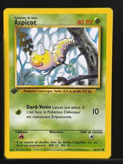 Aspicot 69/102 Edition 1 Ed 1 Set De Base Wizards Carte Pokemon FR - Image 2