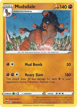 Mudsdale #097/185 *REVERSE HOLO* (Vivid Voltage) SWSH04 Pokemon LP *2020* - Image 3