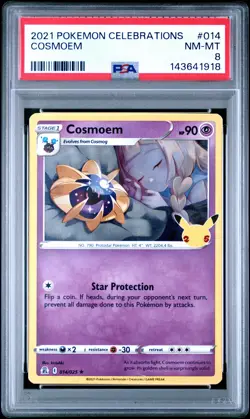 2021 POKEMON CELEBRATIONS #014 COSMOEM PSA 8 - Image 1