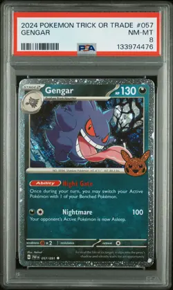 2024 POKEMON TRICK OR TRADE #057 GENGAR PSA 8 - Image 1