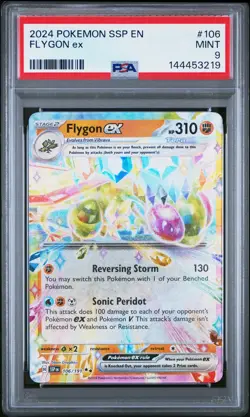 2024 POKEMON SSP EN-SURGING SPARKS #106 FLYGON EX PSA 9 - Image 1