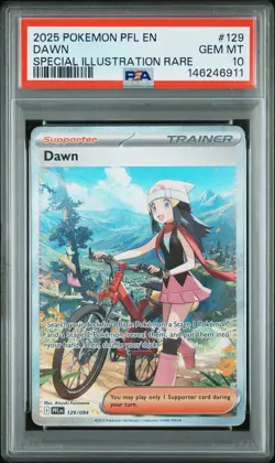 2025 POKEMON PFL EN-PHANTASMAL FLAMES SPECIAL ILLUSTRATION RARE #129 DAWN PSA 10 - Image 1