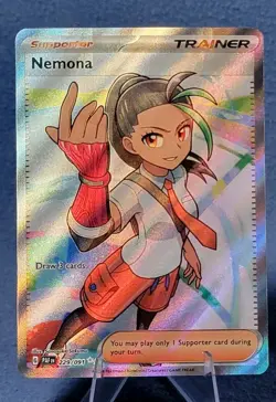 Pokemon TCG Nemona Trainer Paldean Fates Full Art Holo Ultra Rare Card 229/091 - Image 1