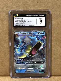 Pokemon 2019 Gyarados GX Black Star Promos - SM212 Hidden Fates Tin CGC 9 MINT - Image 1