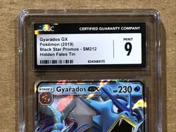 Pokemon 2019 Gyarados GX Black Star Promos - SM212 Hidden Fates Tin CGC 9 MINT - Image 2