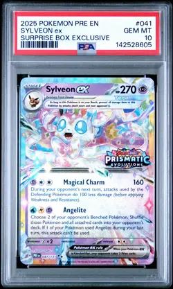 2025 POKEMON PRISMATIC EVOLUTIONS SURPRISE BOX EXCLUSIVE #041 SYLVEON EX PSA 10 - Image 1