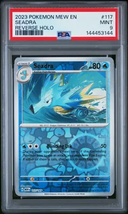 2023 POKEMON MEW EN-151 REVERSE HOLO #117 SEADRA PSA 9 - Image 1
