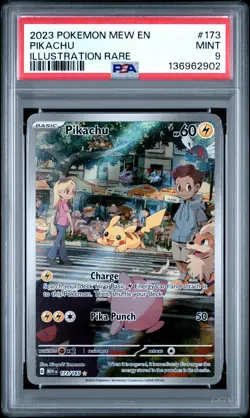 2023 POKEMON MEW EN-151 ILLUSTRATION RARE #173 PIKACHU PSA 9 - Image 1