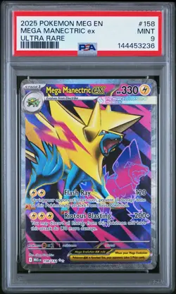 2025 POKEMON MEG EN-MEGA EVOLUTION ULTRA RARE #158 MEGA MANECTRIC EX PSA 9 - Image 1