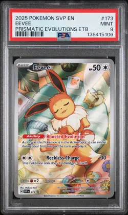 2025 POKEMON SVP EN-SV BLACK STAR PROMO #173 EEVEE PSA 9 - Image 1