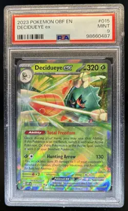 2023 Pokemon SV Obsidian Flames - OBF EN Decidueye ex #015/197 PSA 9 - Image 1