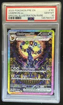 2025 Pokemon Prismatic Evolutions Umbreon ex #161/131 PSA 10 - Image 1