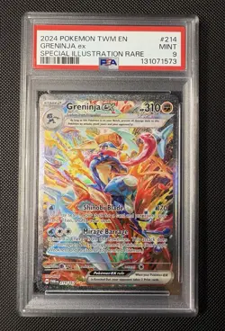 Pokemon Greninja ex 214/167 Twilight Masquerade Special Illustration Rare PSA 9 - Image 1