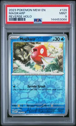 2023 POKEMON MEW EN-151 REVERSE HOLO #129 MAGIKARP PSA 9 - Image 1