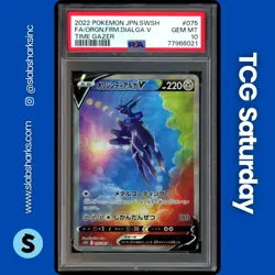 2022 POKEMON SWORD & SHIELD TIME GAZER JP ORIGIN FORM DIALGA V ALT ART PSA 10 - Image 1