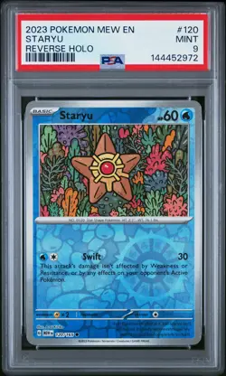 2023 POKEMON MEW EN-151 REVERSE HOLO #120 STARYU PSA 9 - Image 1