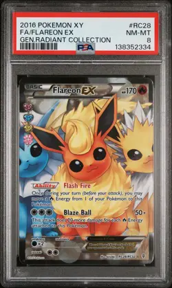 2016 POKEMON XY GENERATIONS RADIANT COLLECTION FULL ART/FLAREON EX PSA 8 - Image 1