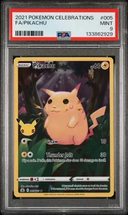 2021 POKEMON CELEBRATIONS #005 FULL ART/PIKACHU PSA 9 - Image 1