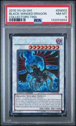 2010 YU-GI-OH! COLLECTORS TINS #EN002 BLACK-WINGED DRAGON PSA 8 - Image 1