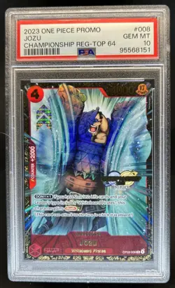 2023 One Piece Regional Championship Top 64 Jozu #OP02-008 PSA 10 - Image 1