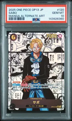 2025 ONE PIECE JPN OP13-CARRYING ON HIS WILL MANGA ALTERNATE ART SABO PSA 10 - Image 1