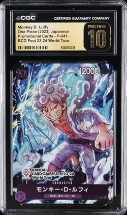 2023 ONE PIECE JPN BCG FEST 23-24 WORLD TOUR MONKEY D. LUFFY CGC 10 PRISTINE - Image 1