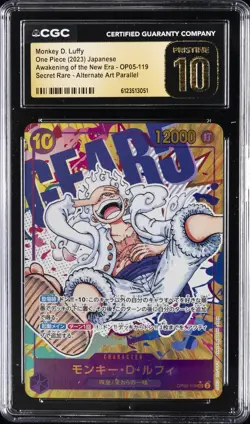 2023 ONE PIECE JPN AWAKENING OF THE NEW ERA SR AA MONKEY D LUFFY CGC 10 PRISTINE - Image 1