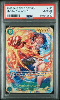 2025 ONE PIECE OP13-CARRYING ON HIS WILL #118 MONKEY D. LUFFY PSA 10 - Image 1