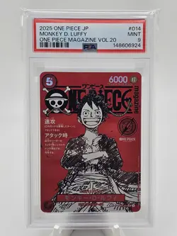 2025 One Piece Japanese One Piece Magazine Vol 20. Monkey D. Luffy PSA 9 - Image 1