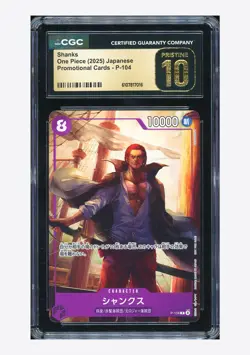 One Piece CGC 10 PRISTINE Shanks Promo 2025 P-104 Promotional Cards Japanese - Image 1