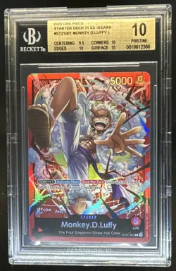 2025 One Piece Starter Deck 21 EX Gears Monkey D Luffy #001 BGS 10 PRISTINE - Image 1