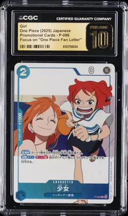 2025 ONE PIECE JAPANESE PROMO "ONE PIECE FAN LETTER" #P-096 GIRL CGC 10 PRISTINE - Image 1