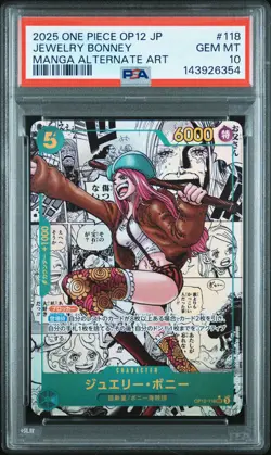 2025 ONE PIECE JPN OP12-LEGACY OF THE MASTER #118 JEWELRY BONNEY PSA 10 - Image 1