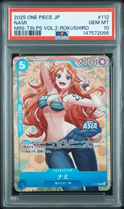 2025 ONE PIECE JPN MINI-TIN PACK SET VOL.2 KOUSHI ROKUSHIRO #112 NAMI PSA 10 - Image 1