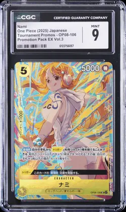 2025 ONE PIECE TOURNAMENT PROMOS JAPANESE PROMOTION PACK EX VOL. 3 NAMI CGC 9 - Image 1