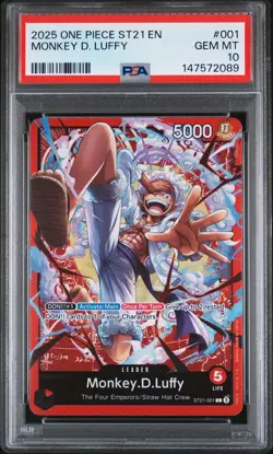 2025 ONE PIECE STARTER DECK ST21-EX GEAR 5 #001 MONKEY D. LUFFY PSA 10 - Image 1