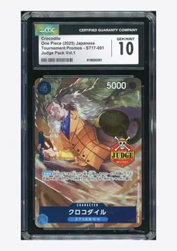 One Piece CGC 10 GEM Crocodile R Promo 2025 ST17-001 Judge Pack Vol.1 Japanese - Image 1