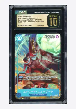One Piece CGC 10 PRISTINE Edward Newgate SR Alt Art 2025 OP13-042 OP13 Japanese - Image 1
