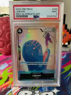 2024 ONE PIECE EB01-EXTRA BOOSTER MEMORIAL COLLECTION #048 LABOON ALT ART PSA 9 - Image 3