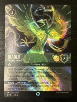 Disney Lorcana Diablo - Devoted Herald - Enchanted 211/204 Ursula’s Return Nm - Image 1